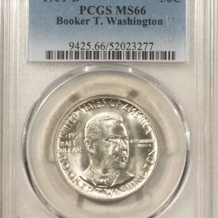 Early Commems 1951-D BOOKER T WASHINGTON COMMEMORATIVE HALF DOLLAR – PCGS MS-66 BLAST WHITE!