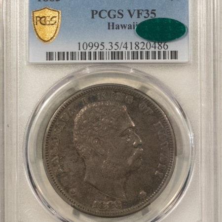 CAC Approved Coins 1883 KINGDOM OF HAWAII $1 DOLLAR – PCGS VF-35 CAC, PREMIUM QUALITY & SCARCE!