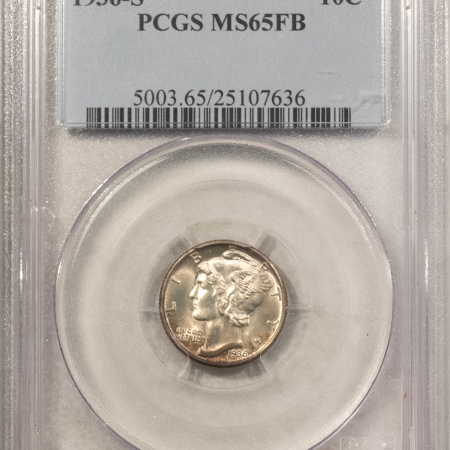 Dimes 1936-S MERCURY DIME – PCGS MS-65 FB, FRESH! PREMIUM QUALITY GEM!