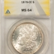 Dollars 1880-CC $1 MORGAN DOLLAR – PCGS MS-65, WHITE LUSTROUS GEM, CARSON CITY! Dollars 1880-CC $1 MORGAN DOLLAR – PCGS MS-65, WHITE LUSTROUS GEM, CARSON CITY!