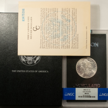 Dollars 1883-CC $1 MORGAN DOLLAR GSA – BANDED NGC MS-63 WITH BOX & COA! CARSON CITY!