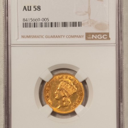 $3 1888 $3 GOLD DOLLAR – NGC AU-58