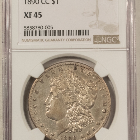 Dollars 1890-CC $1 MORGAN DOLLAR – NGC XF-45, CARSON CITY!