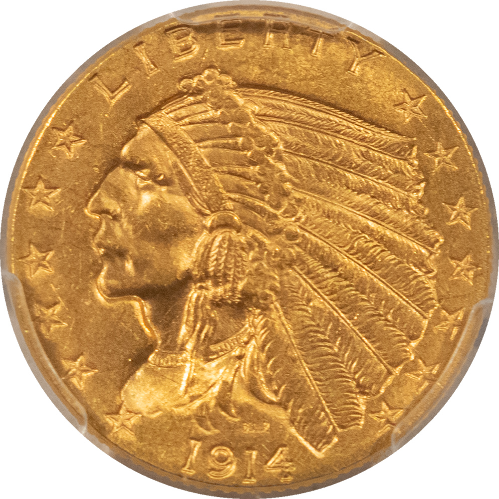 $2.50 SEMI-KEY 1914 $2.50 INDIAN GOLD, PCGS MS-63, FRESH FLASHY & SUPER-NICE FOR GRADE $2.50 SEMI-KEY 1914 $2.50 INDIAN GOLD, PCGS MS-63, FRESH FLASHY & SUPER-NICE FOR GRADE