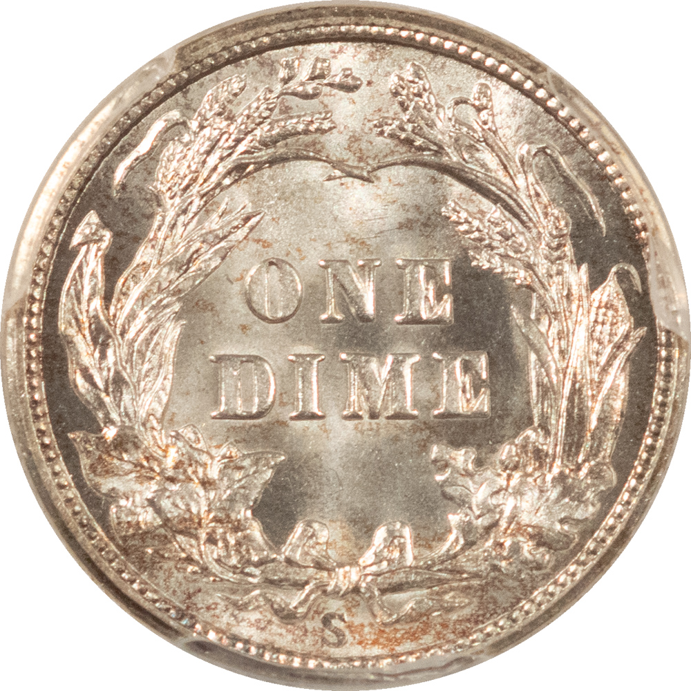 Barber Dimes 1916-S BARBER DIME, PCGS MS-63, LUSTROUS ORIGINAL WHITE W/ A TOUCH OF GOLD! Barber Dimes 1916-S BARBER DIME, PCGS MS-63, LUSTROUS ORIGINAL WHITE W/ A TOUCH OF GOLD!