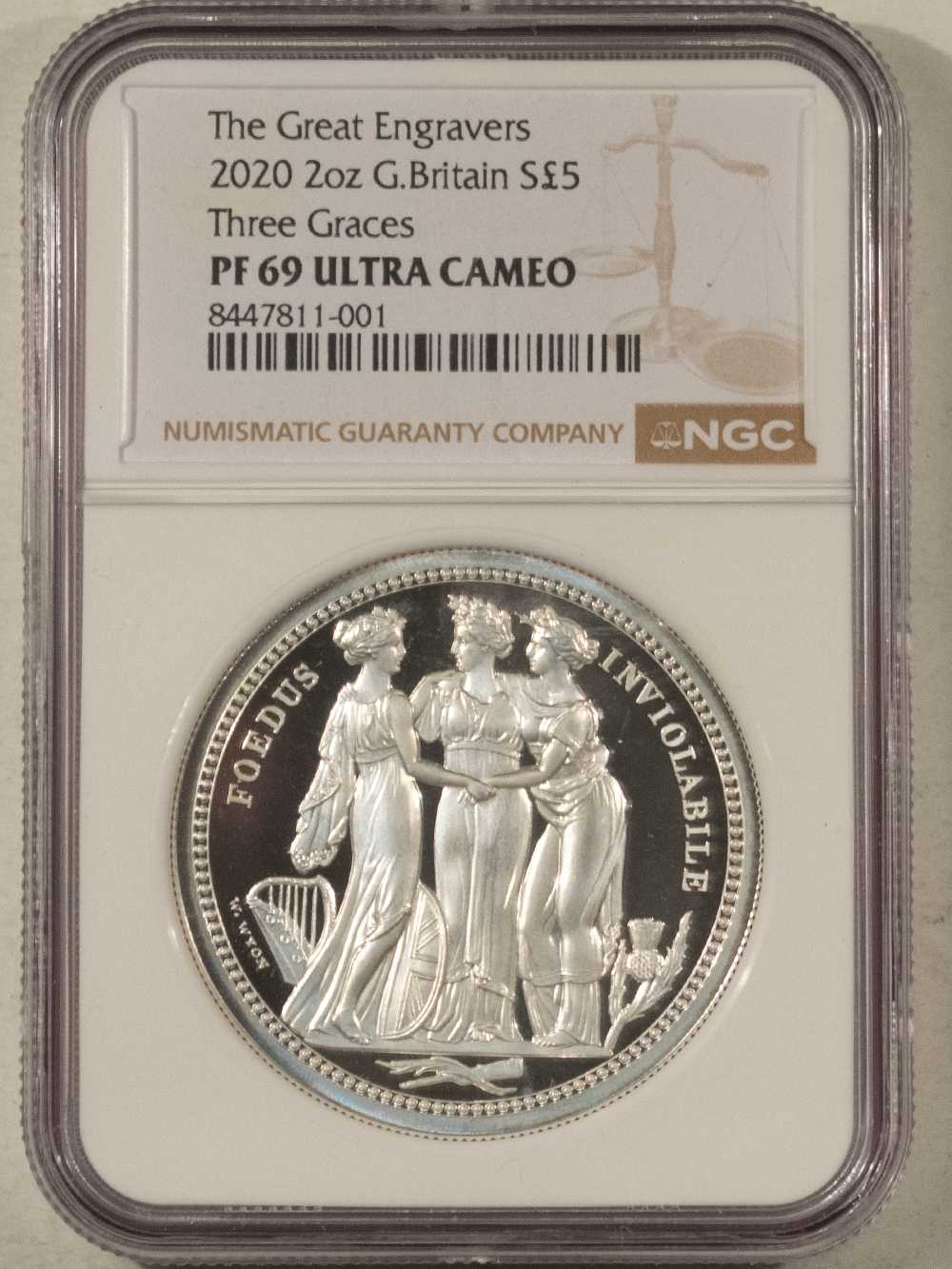 New Certified Coins 2020 GREAT BRITAIN 2 OZ SILVER 5 POUNDS THREE GRACES, NGC PF-69 ULTRA CAMEO, OGP New Certified Coins 2020 GREAT BRITAIN 2 OZ SILVER 5 POUNDS THREE GRACES, NGC PF-69 ULTRA CAMEO, OGP