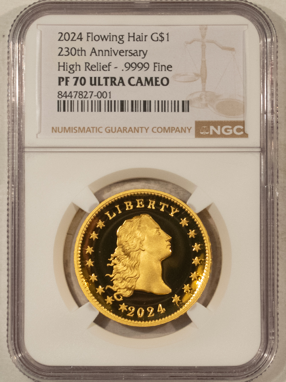 American Gold Eagles, Buffaloes, & Liberty Series 2024 FLOWING HAIR 230TH ANNIVERSARY $1 GOLD HIGH RELIEF – NGC PF-70 ULTRA CAMEO American Gold Eagles, Buffaloes, & Liberty Series 2024 FLOWING HAIR 230TH ANNIVERSARY $1 GOLD HIGH RELIEF – NGC PF-70 ULTRA CAMEO