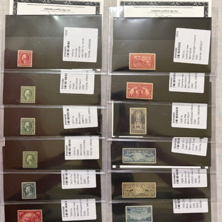 Air Post Stamps LOT OF 12 PSE U.S. STAMPS, 1910-1930, MOST MOG-NH W/ COMMENTS; GREAT CENTERING!