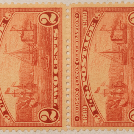New Store Items SCOTT #372 2c CARMINE, ATTACHED VERTICAL PAIR, MOG-NH, VF+ & FRESH, CAT $42