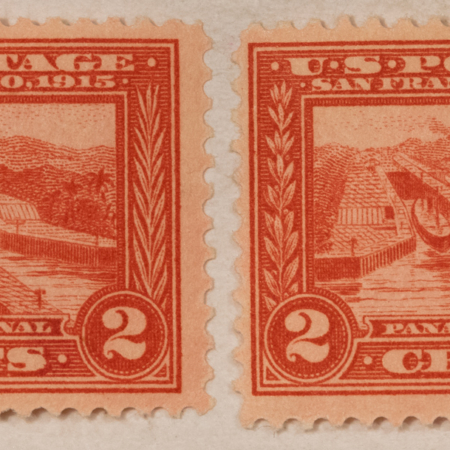New Store Items SCOTT #398 (2 SINGLES), 2c CARMINE, MOG-NH, abt VF & FRESH! CAT VALUE $70
