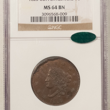 CAC Approved Coins 1823 COPPER RESTRIKE CORONET LARGE CENT, NGC MS-64 BN CAC ONLY 200 KNOWN, SCARCE