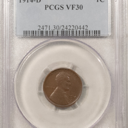 Lincoln Cents (Wheat) 1914-D LINCOLN CENT – PCGS VF-30