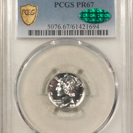 CAC Approved Coins 1941 PROOF MERCURY DIME PCGS PR-67 CAC APPROVED, PQ! PERFECT BLAZING WHITE COIN!