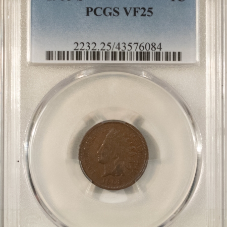 Indian 1908-S INDIAN CENT – PCGS VF-25, KEY-DATE!