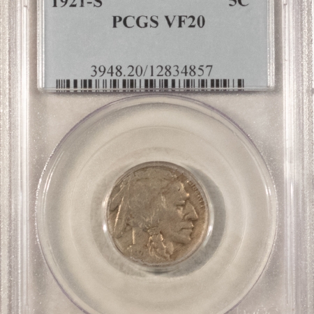 Buffalo Nickels 1921-S BUFFALO NICKEL – PCGS VF-20