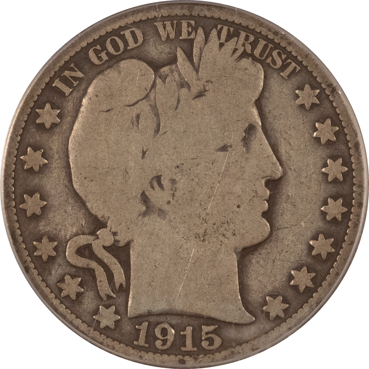 Barber Halves 1915 BARBER HALF DOLLAR – PCGS VG-08, KEY-DATE! Barber Halves 1915 BARBER HALF DOLLAR – PCGS VG-08, KEY-DATE!