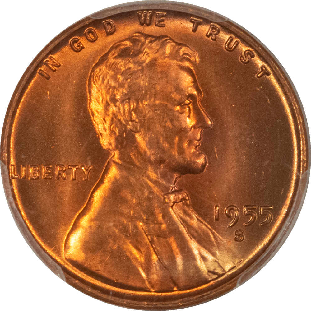 CAC Approved Coins 1955-S LINCOLN CENT – PCGS MS-66+ RD, GORGEOUS & PREMIUM QUALITY! CAC APPROVED! CAC Approved Coins 1955-S LINCOLN CENT – PCGS MS-66+ RD, GORGEOUS & PREMIUM QUALITY! CAC APPROVED!