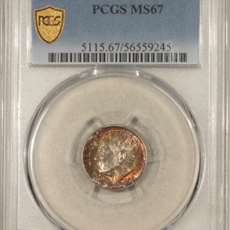 Dimes 1957-D ROOSEVELT DIME – PCGS MS-67, GORGEOUS!