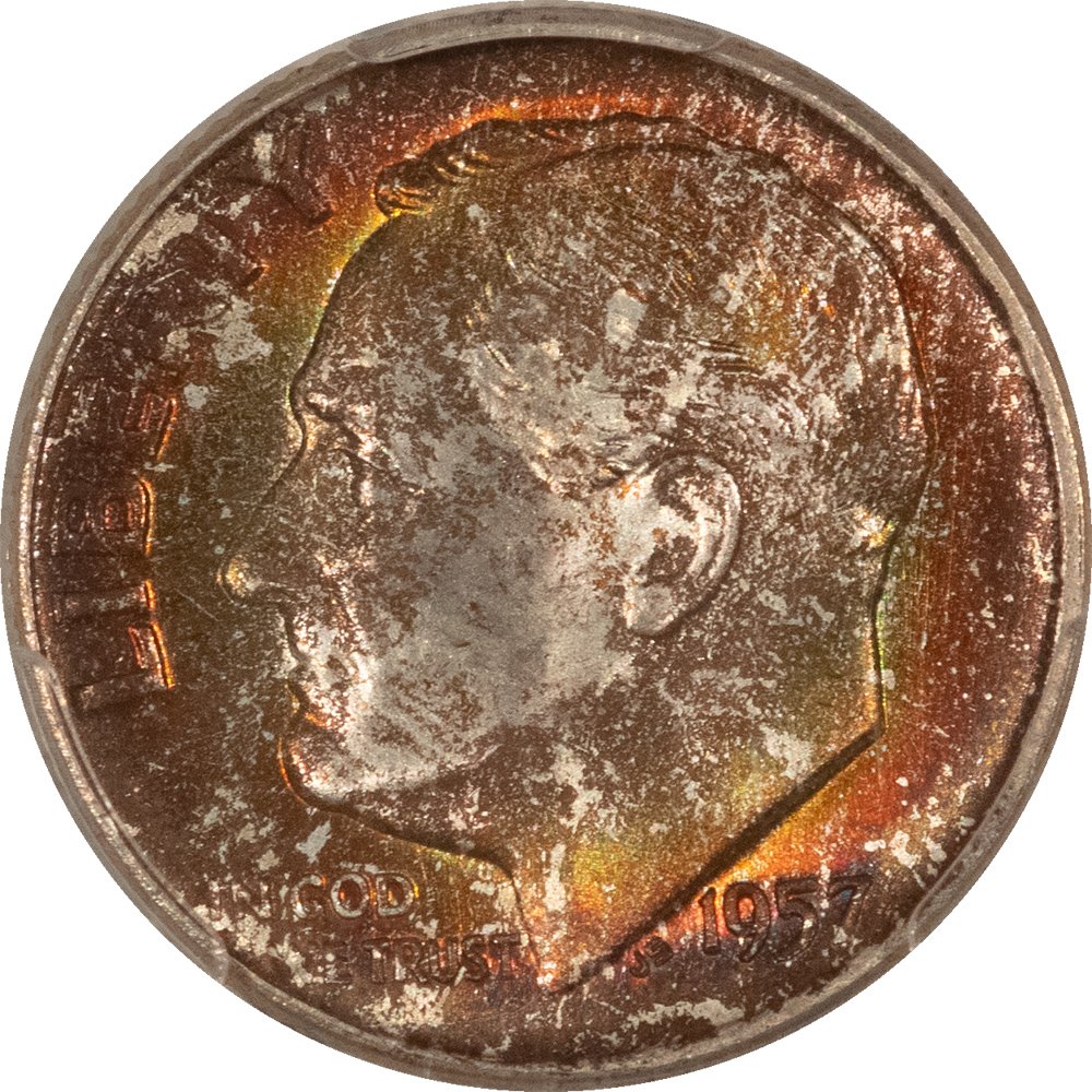 Dimes 1957-D ROOSEVELT DIME – PCGS MS-67, GORGEOUS! Dimes 1957-D ROOSEVELT DIME – PCGS MS-67, GORGEOUS!