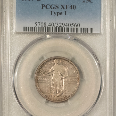 New Certified Coins 1917-D TYPE 1 STANDING LIBERTY QUARTER – PCGS XF-40