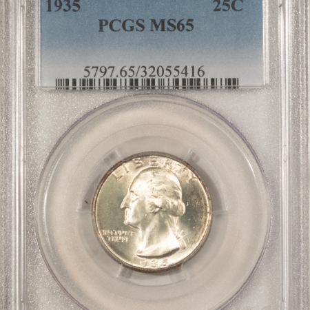 New Certified Coins 1935 WASHINGTON QUARTER – PCGS MS-65, FRESH FLASHY GEM!