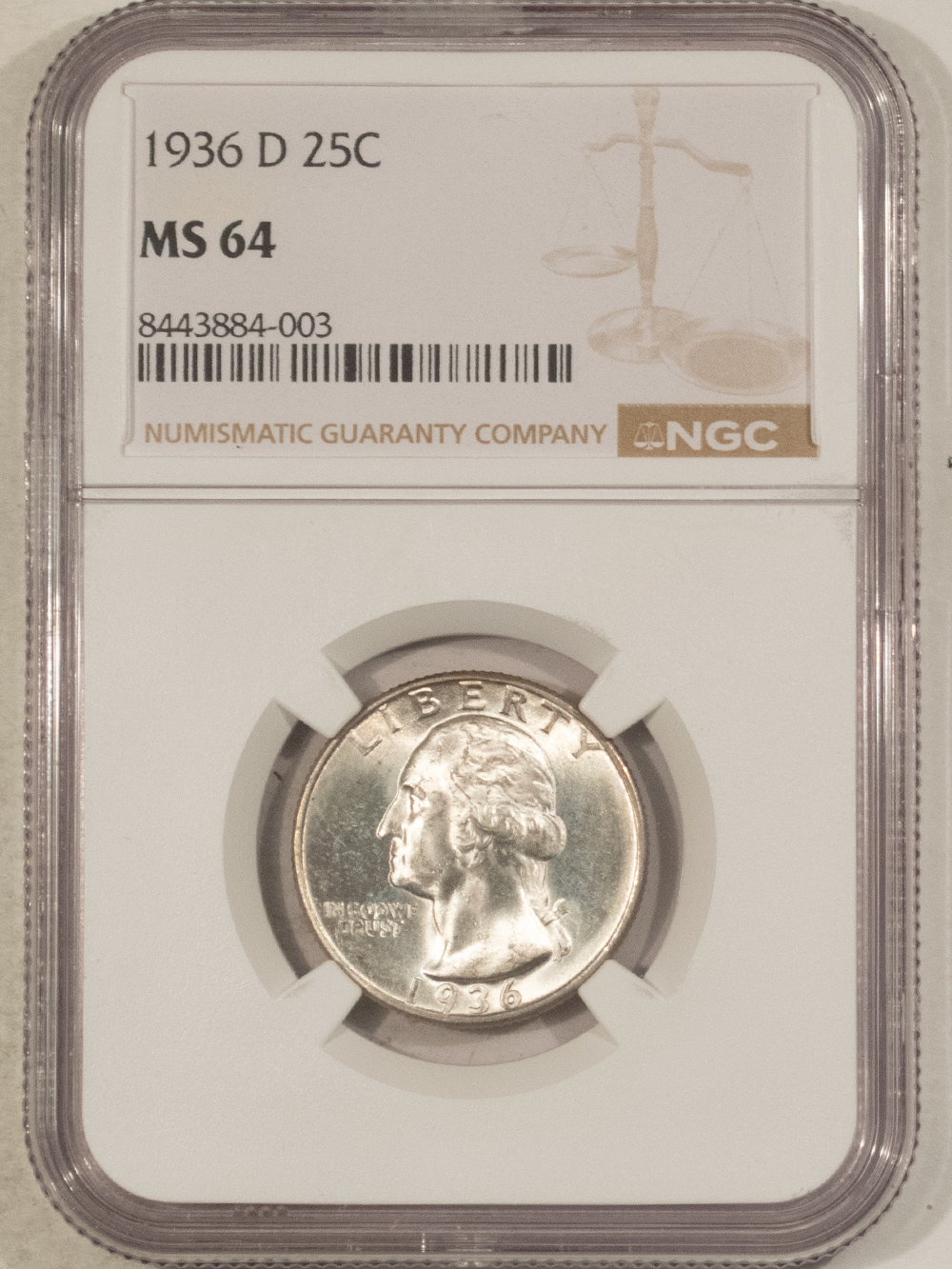 New Certified Coins 1936-D WASHINGTON QUARTER – NGC MS-64, BLAST WHITE! TOUGH! New Certified Coins 1936-D WASHINGTON QUARTER – NGC MS-64, BLAST WHITE! TOUGH!