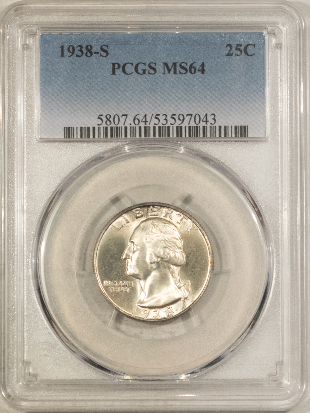 New Certified Coins 1938-S WASHINGTON QUARTER – PCGS MS-64, WHITE AND FLASHY! New Certified Coins 1938-S WASHINGTON QUARTER – PCGS MS-64, WHITE AND FLASHY!
