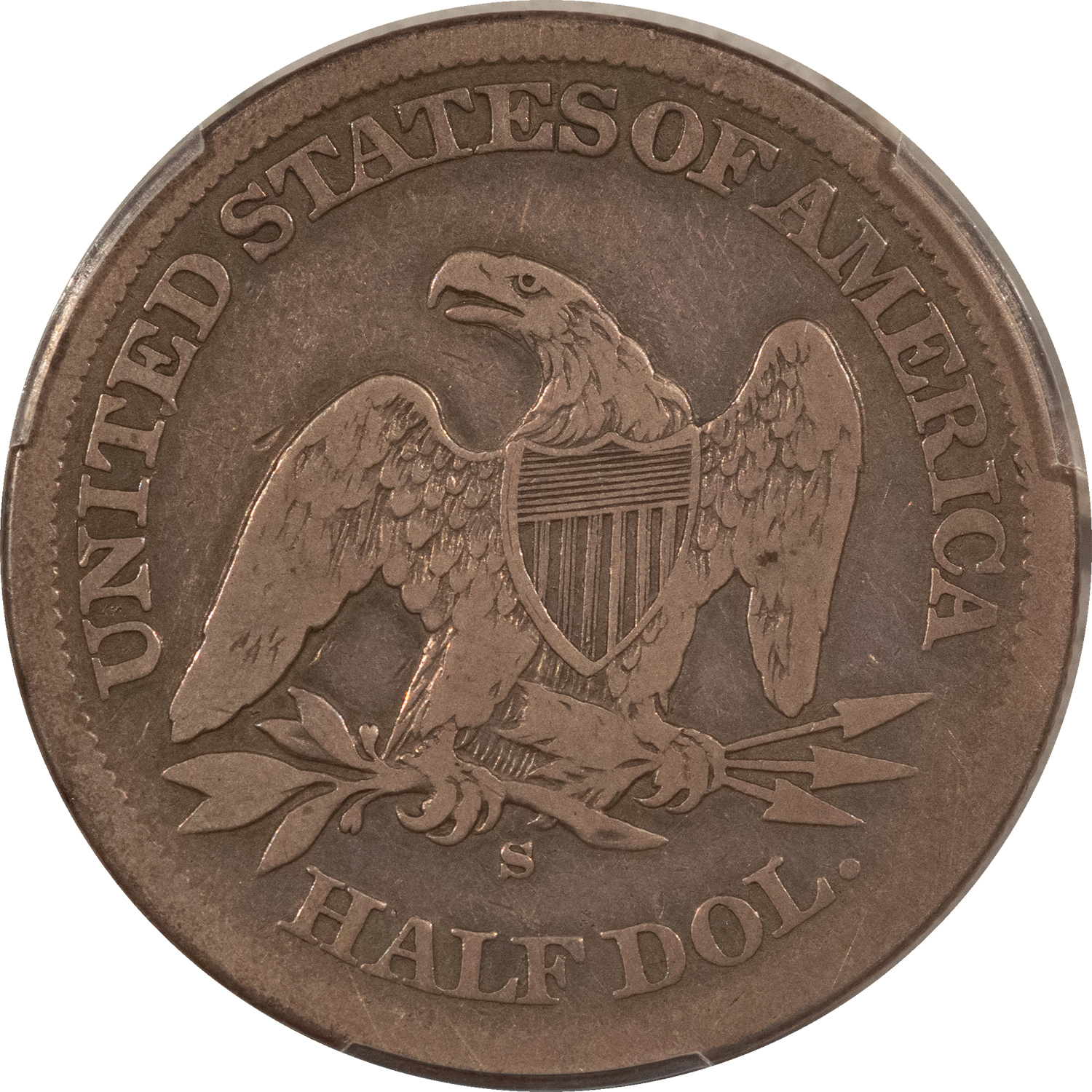 Half Dollars 1863-S SEATED LIBERTY HALF DOLLAR – PCGS VG-10, CIVIL WAR DATE! SCARCE! Half Dollars 1863-S SEATED LIBERTY HALF DOLLAR – PCGS VG-10, CIVIL WAR DATE! SCARCE!