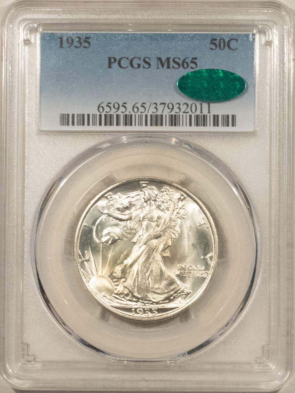 CAC Approved Coins 1935 WALKING LIBERTY HALF DOLLAR – PCGS MS-65, FRESH FLASHY GEM & CAC APPROVED! CAC Approved Coins 1935 WALKING LIBERTY HALF DOLLAR – PCGS MS-65, FRESH FLASHY GEM & CAC APPROVED!