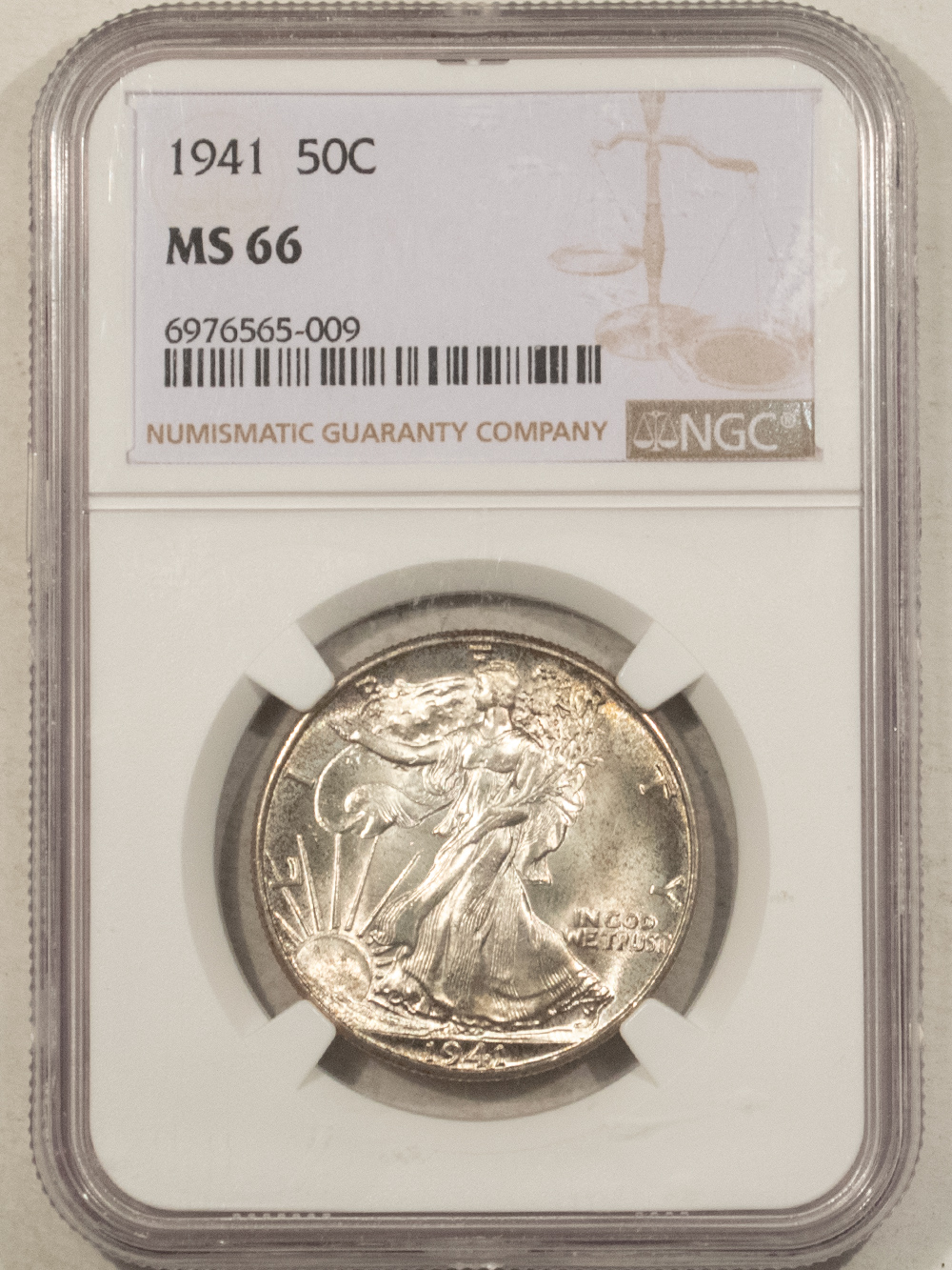 Half Dollars 1941 WALKING LIBERTY HALF DOLLAR – NGC MS-66, PLEASING ORIGINAL! Half Dollars 1941 WALKING LIBERTY HALF DOLLAR – NGC MS-66, PLEASING ORIGINAL!