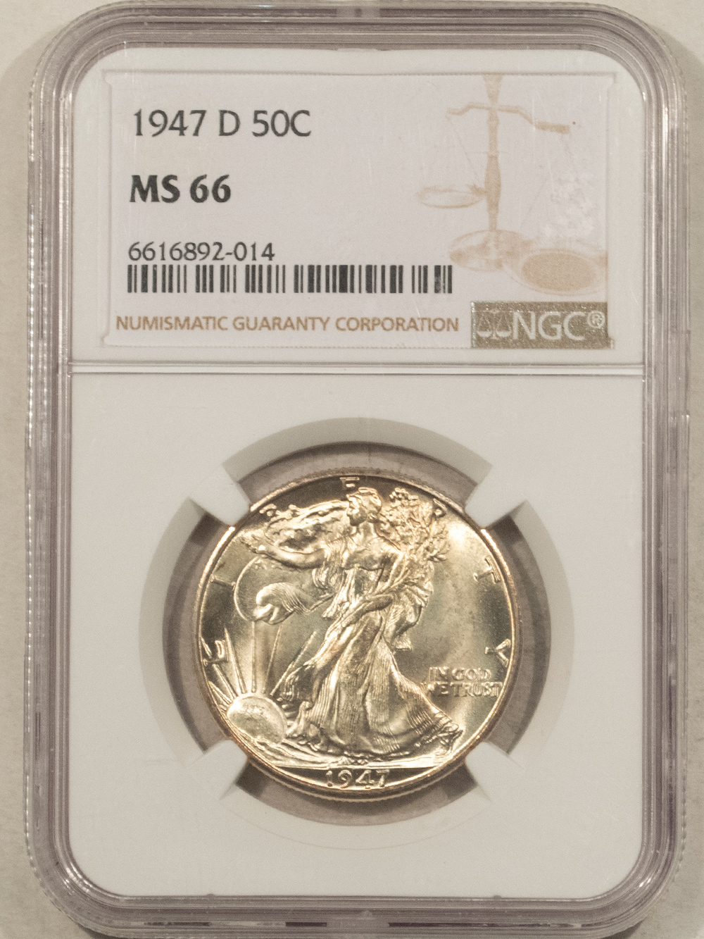 Half Dollars 1947-D WALKING LIBERTY HALF DOLLAR – NGC MS-66, LUSTROUS! Half Dollars 1947-D WALKING LIBERTY HALF DOLLAR – NGC MS-66, LUSTROUS!