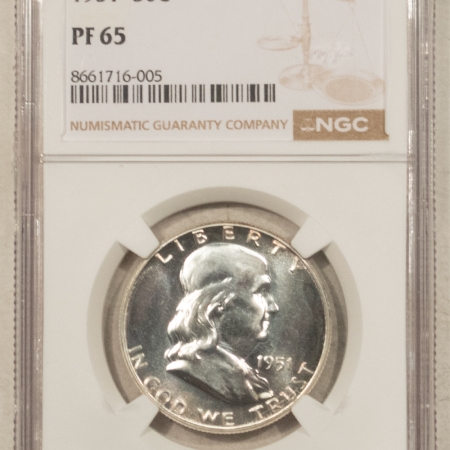 Franklin Halves 1951 PROOF FRANKLIN HALF DOLLAR – NGC PF-65, FRESH GEM!