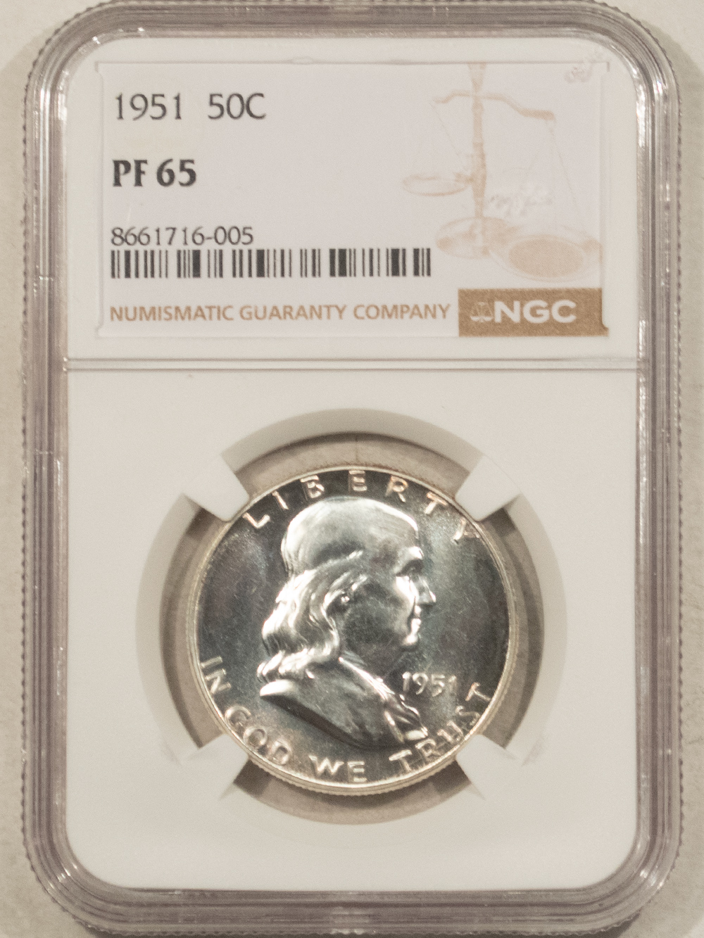 Franklin Halves 1951 PROOF FRANKLIN HALF DOLLAR – NGC PF-65, FRESH GEM! Franklin Halves 1951 PROOF FRANKLIN HALF DOLLAR – NGC PF-65, FRESH GEM!