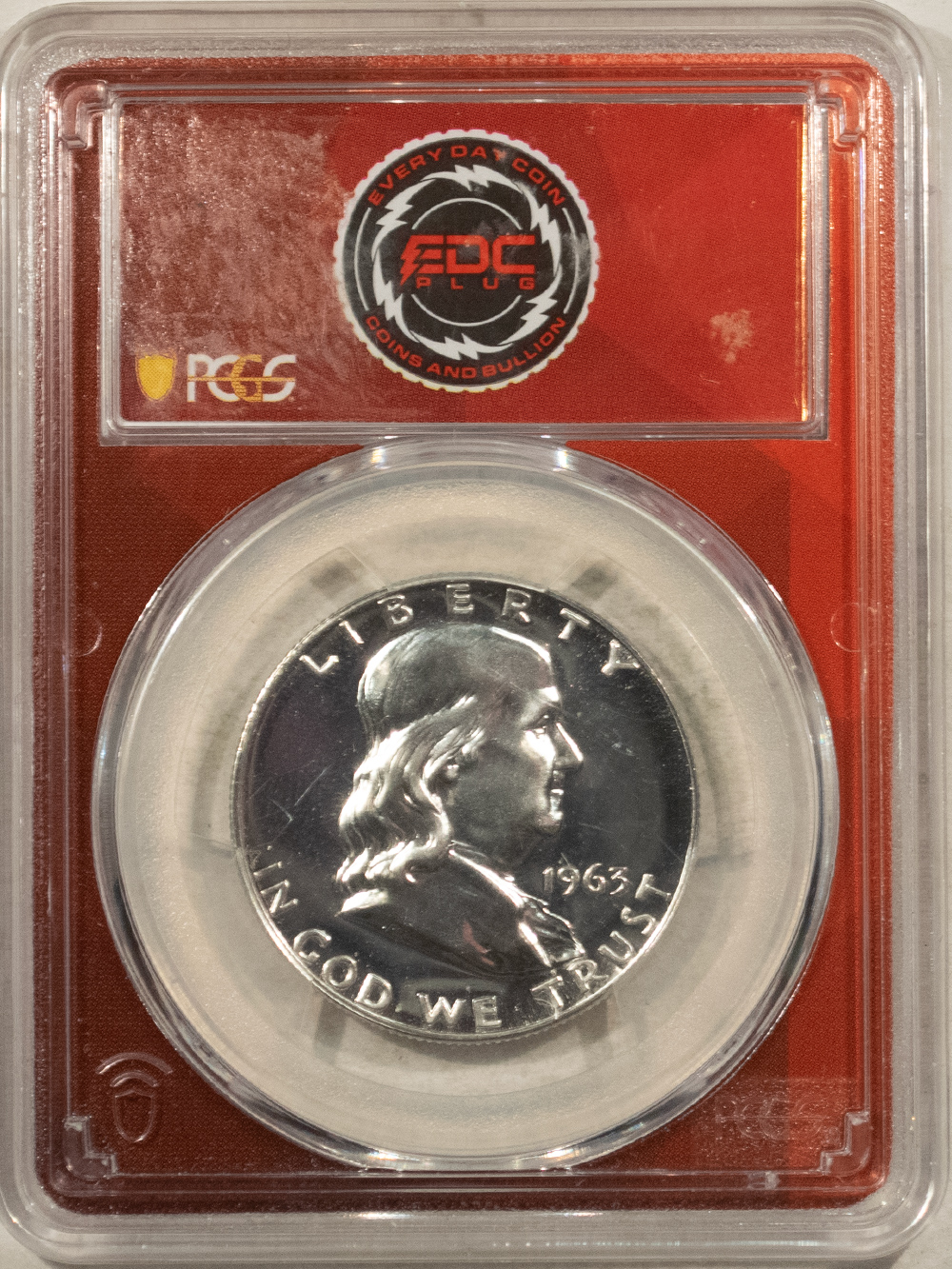 Franklin Halves 1963 PROOF FRANKLIN HALF DOLLAR – PCGS PR-67 EDC PLUS HOLDER Franklin Halves 1963 PROOF FRANKLIN HALF DOLLAR – PCGS PR-67 EDC PLUS HOLDER