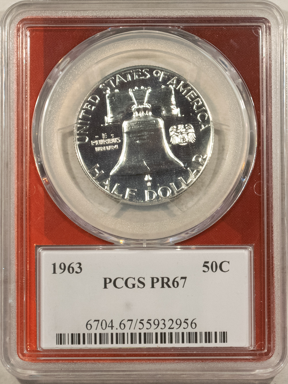 Franklin Halves 1963 PROOF FRANKLIN HALF DOLLAR – PCGS PR-67 EDC PLUS HOLDER Franklin Halves 1963 PROOF FRANKLIN HALF DOLLAR – PCGS PR-67 EDC PLUS HOLDER