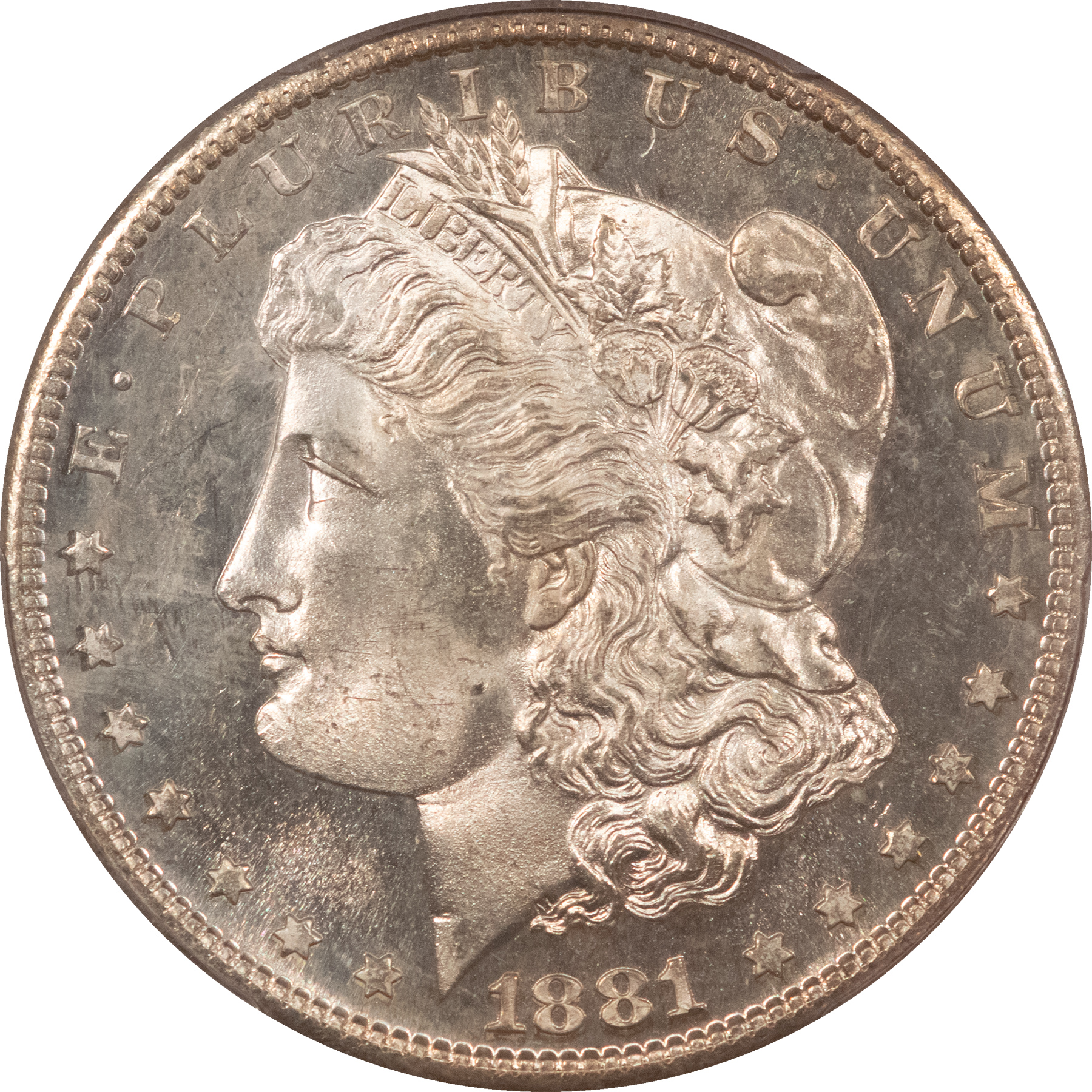 Dollars 1881-S $1 MORGAN DOLLAR – PCGS MS-64 PL, FRESH WHITE PROOFLIKE W/ GREAT MIRRORS! Dollars 1881-S $1 MORGAN DOLLAR – PCGS MS-64 PL, FRESH WHITE PROOFLIKE W/ GREAT MIRRORS!
