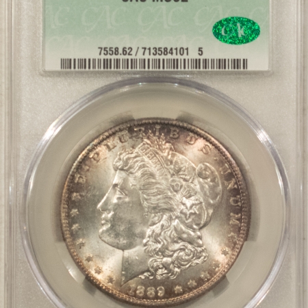 CAC Approved Coins 1889-S $1 MORGAN DOLLAR, CACG MS-62 LOOKS CHOICE, PREMIUM QUALITY, CAC APPROVED!