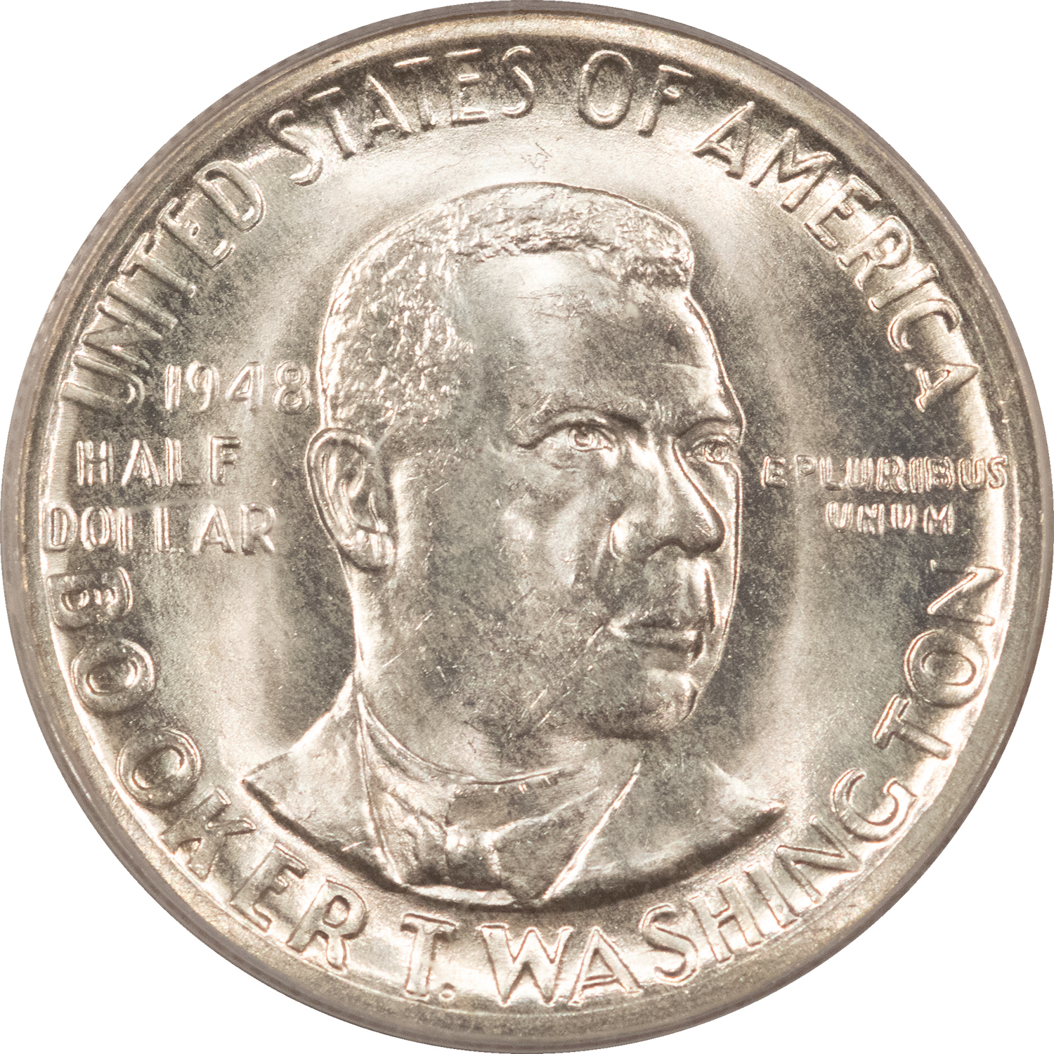 Early Commems 1948-D BOOKER T WASHINGTON COMMEMORATIVE HALF – PCGS MS-65 BLAZING WHITE GEM! Early Commems 1948-D BOOKER T WASHINGTON COMMEMORATIVE HALF – PCGS MS-65 BLAZING WHITE GEM!