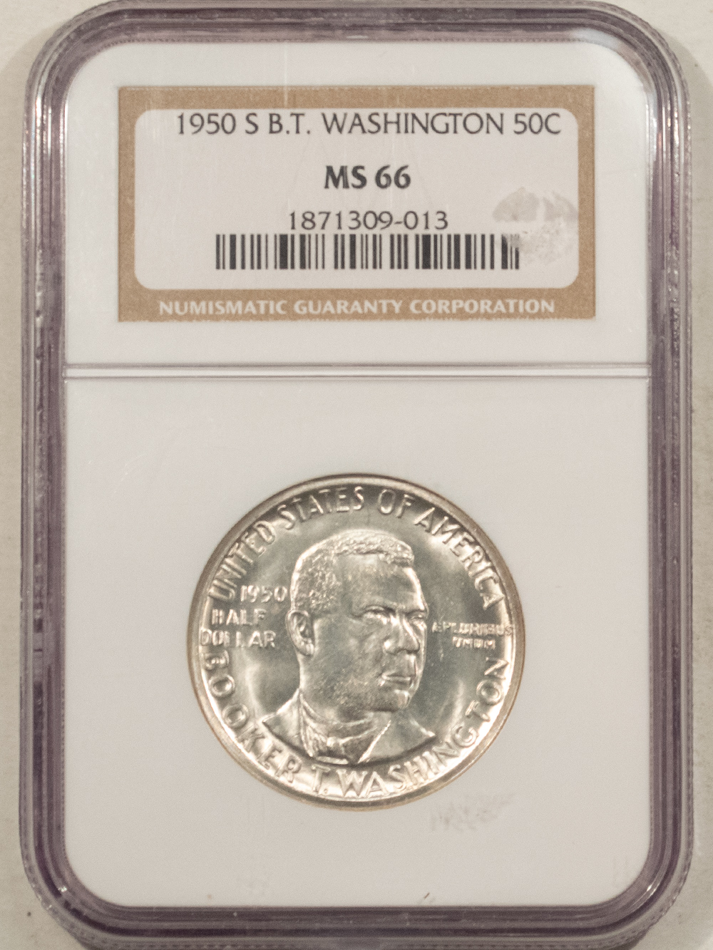Early Commems 1950-S BOOKER T WASHINGTON COMMEMORATIVE HALF DOLALR – NGC MS-66, BLAST WHITE! Early Commems 1950-S BOOKER T WASHINGTON COMMEMORATIVE HALF DOLALR – NGC MS-66, BLAST WHITE!