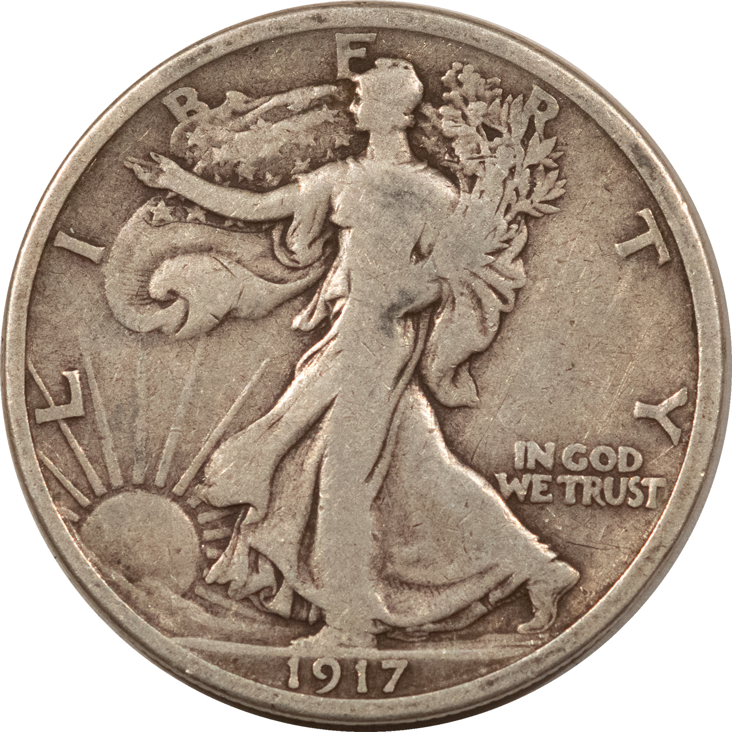 Half Dollars 1917-D REV WALKING LIBERTY HALF DOLLAR – PLEASING CIRCULATED EXAMPLE! Half Dollars 1917-D REV WALKING LIBERTY HALF DOLLAR – PLEASING CIRCULATED EXAMPLE!