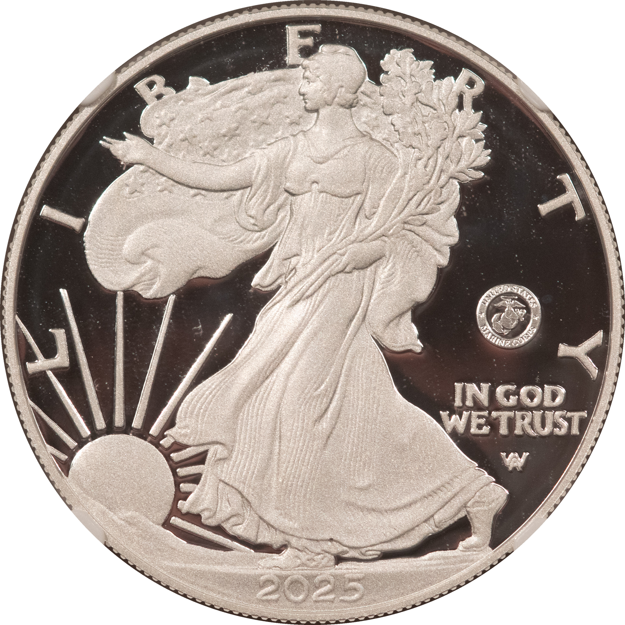 American Silver Eagles 2025-P $1 AMERICAN SILVER EAGLE 1 OZ .999 US MARINES 250TH PRIVY NGC PF-70 UCAM American Silver Eagles 2025-P $1 AMERICAN SILVER EAGLE 1 OZ .999 US MARINES 250TH PRIVY NGC PF-70 UCAM