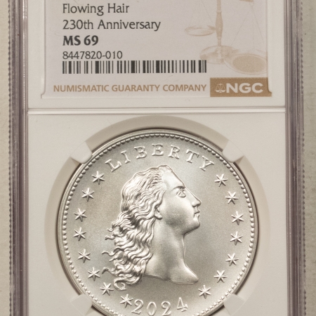 Modern Commems 2024 SILVER MEDAL FLOWING HAIR 230TH ANNIVERSARY – NGC MS-69