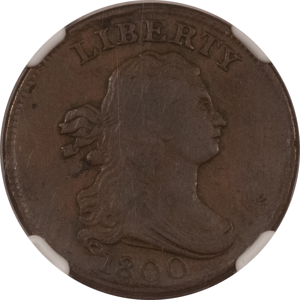 Draped Bust Half Cents 1800 DRAPED BUST HALF CENT C-1 – NGC XF-40 BN, NICE COLOR! Draped Bust Half Cents 1800 DRAPED BUST HALF CENT C-1 – NGC XF-40 BN, NICE COLOR!