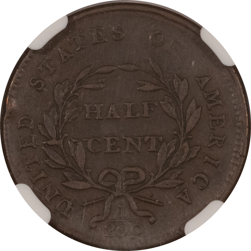 Draped Bust Half Cents 1800 DRAPED BUST HALF CENT C-1 – NGC XF-40 BN, NICE COLOR! Draped Bust Half Cents 1800 DRAPED BUST HALF CENT C-1 – NGC XF-40 BN, NICE COLOR!