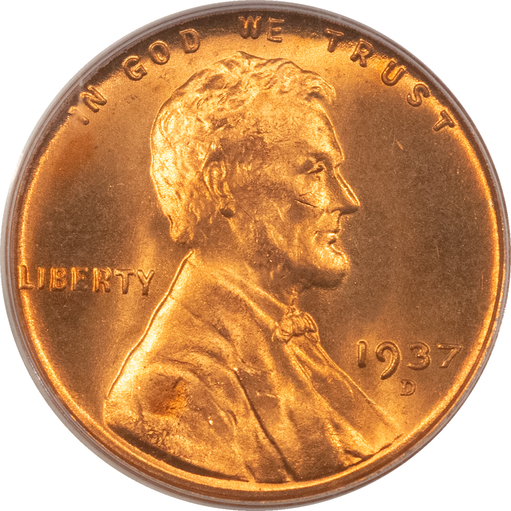Lincoln Cents (Wheat) 1937-D LINCOLN CENT – PCGS MS-66 RD Lincoln Cents (Wheat) 1937-D LINCOLN CENT – PCGS MS-66 RD