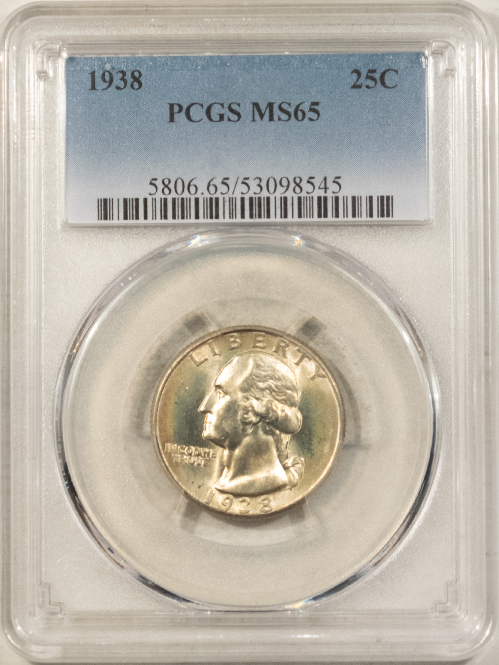 New Certified Coins 1938 WASHINGTON QUARTER – PCGS MS-65 New Certified Coins 1938 WASHINGTON QUARTER – PCGS MS-65