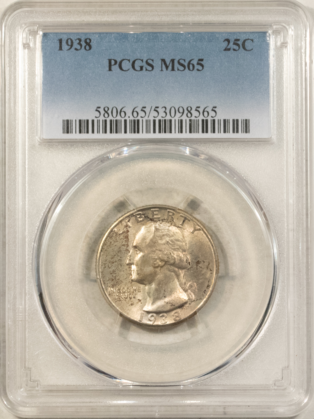 New Certified Coins 1938 WASHINGTON QUARTER – PCGS MS-65 ORIGINAL FRESH GEM! New Certified Coins 1938 WASHINGTON QUARTER – PCGS MS-65 ORIGINAL FRESH GEM!