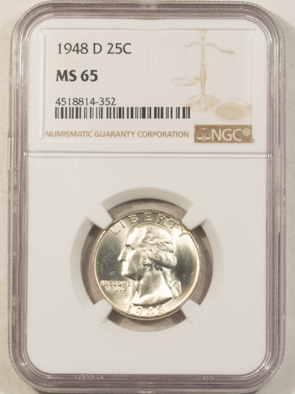 New Certified Coins 1948-D WASHINGTON QUARTER – NGC MS-65 New Certified Coins 1948-D WASHINGTON QUARTER – NGC MS-65