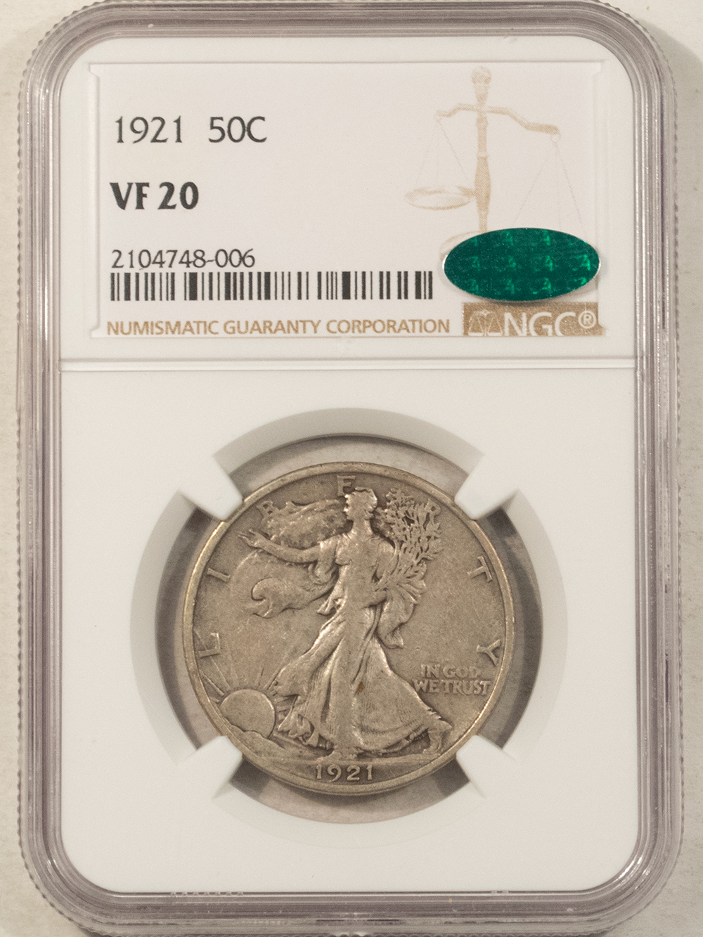CAC Approved Coins 1921 WALKING LIBERTY HALF DOLLAR – NGC VF-20, PERFECT SURFACES! CAC APPROVED! CAC Approved Coins 1921 WALKING LIBERTY HALF DOLLAR – NGC VF-20, PERFECT SURFACES! CAC APPROVED!