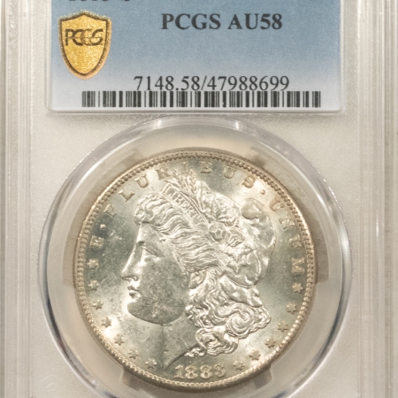 Dollars 1883-S $1 MORGAN DOLLAR – PCGS AU-58, BLAST WHITE & PREMIUM QUALITY!